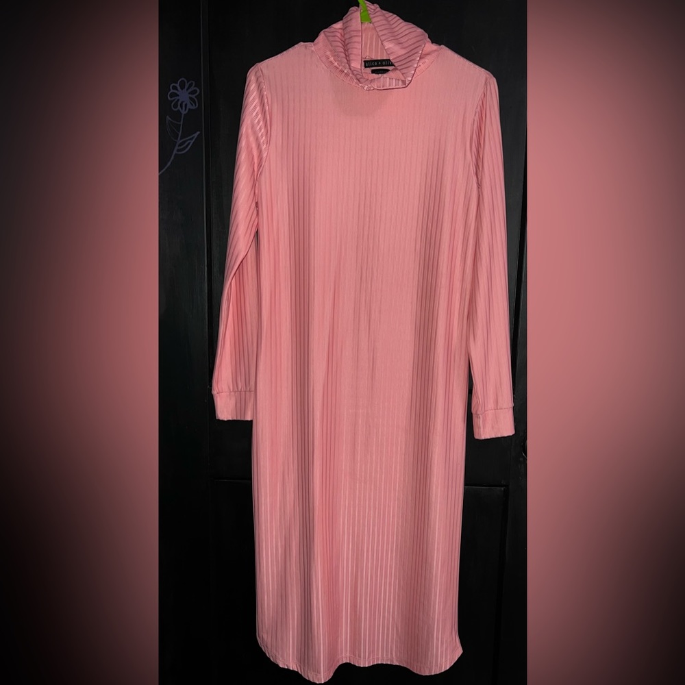 alice and oliva pink ribbed dress